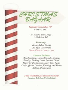 Elks Christmas Bazaar Flyer